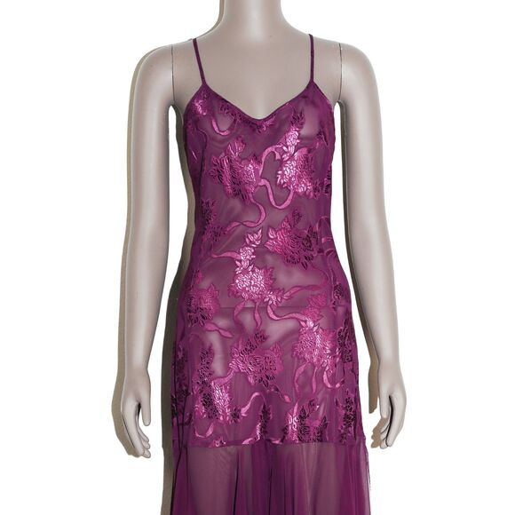 Victoria’s Secret Gold Label Floral Long Slip Dress Maxi Lingerie - Picture 3 of 3